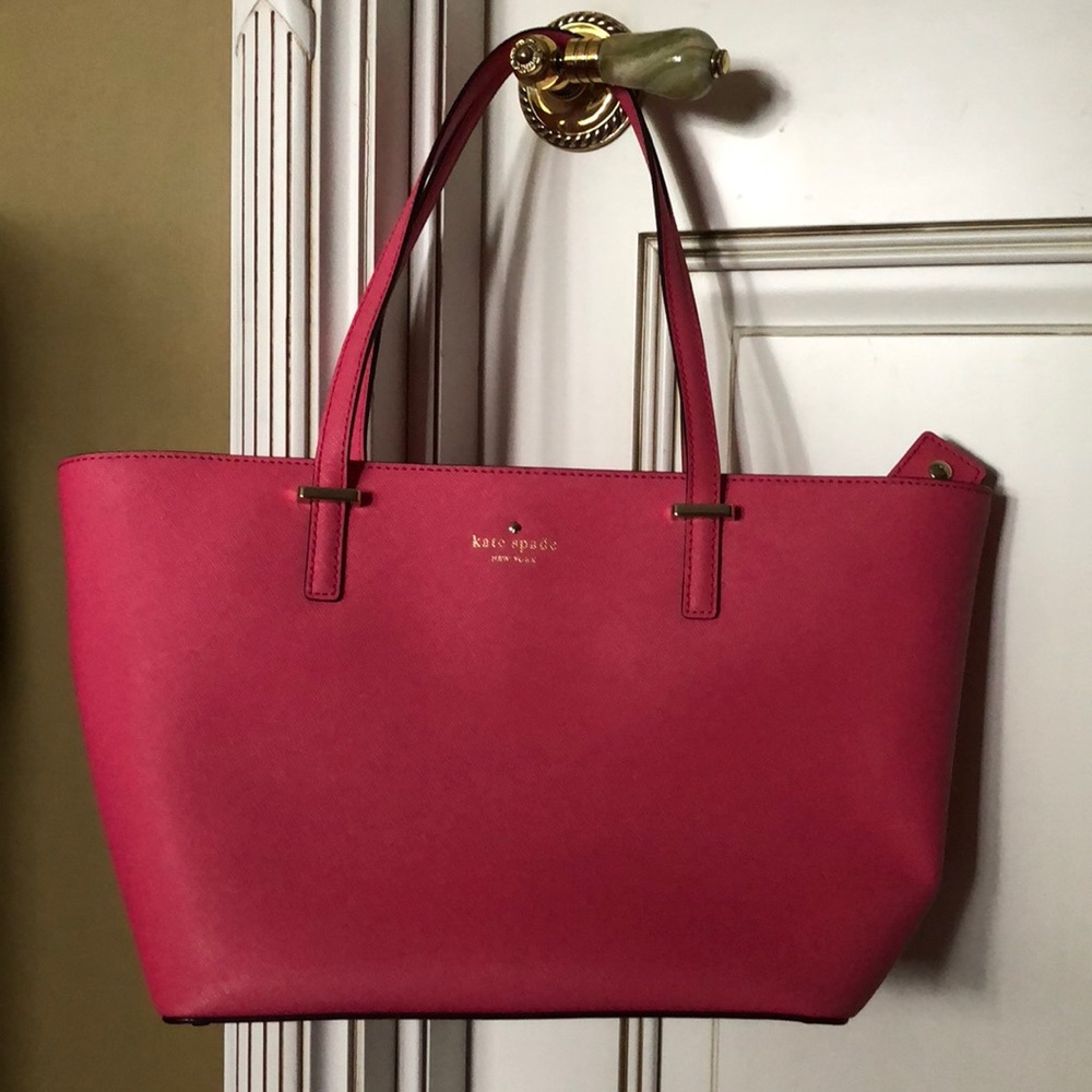 Coral pink Kate Spade tote bag
